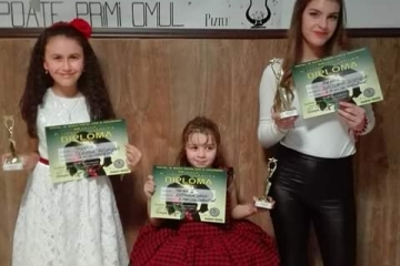 Три деца от вокално студио "Слънчеви ноти" с награди от конкурс в Букурещ