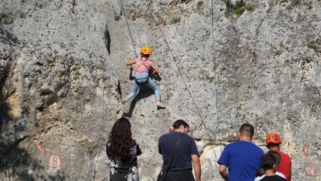 Dozens of children took their first steps in rock climbing
