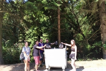 Eco action of the Speleo Club "Akademik" cleaned the hiking trails in Lipnik Forest Park