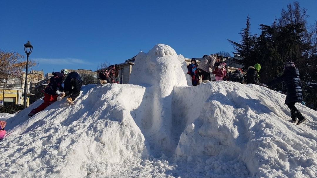 Работилничка на тема "Замръзналото кралство" и приказен герой от сняг събраха стотици в центъра на Русе