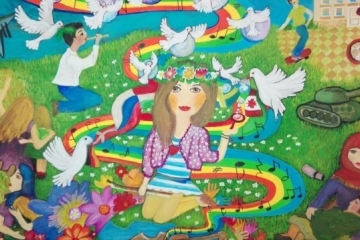 Кристина Ангелова от Школата по изобразително изкуство към ОбДЦКИ спечели голяма награда от Международния конкурс „Плакат за мир“