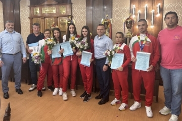 Mayor Pencho Milkov awarded Ruse karate champions for their success at the European Championship