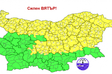 НИМХ с предупреждение за силен вятър на 13 май в Русе и населените места от общината