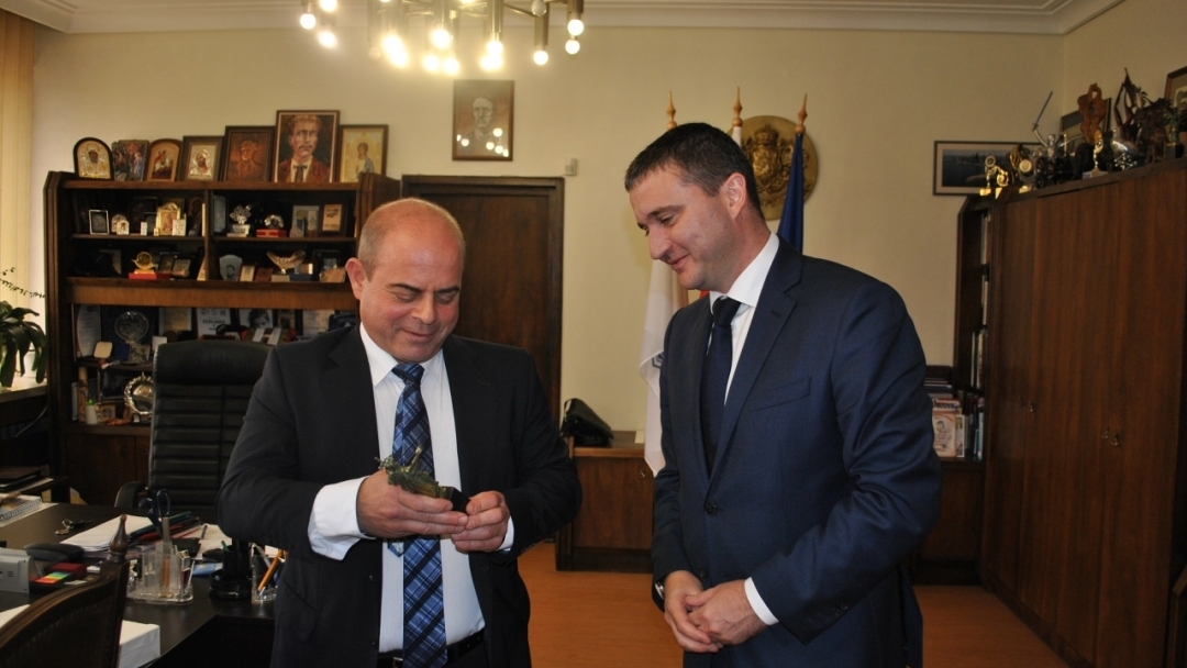 Министърът на финансите Владислав Горанов проведе работна среща с кмета Пламен Стоилов и неговия екип