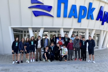 The competitors of swimming club "Iris" Ruse with 14 awards from an international tournament