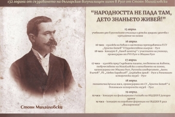 Русе празнува 15 април – Деня на българския всеучилищен химн, написан в Мъжката гимназия от Стоян Михайловски 