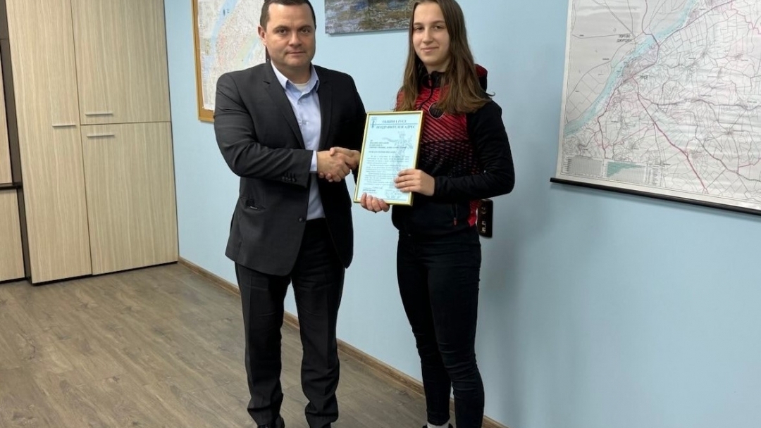 Yosefina Yordanova was honored by Mayor Pencho Milkov as "Athlete of the Month"