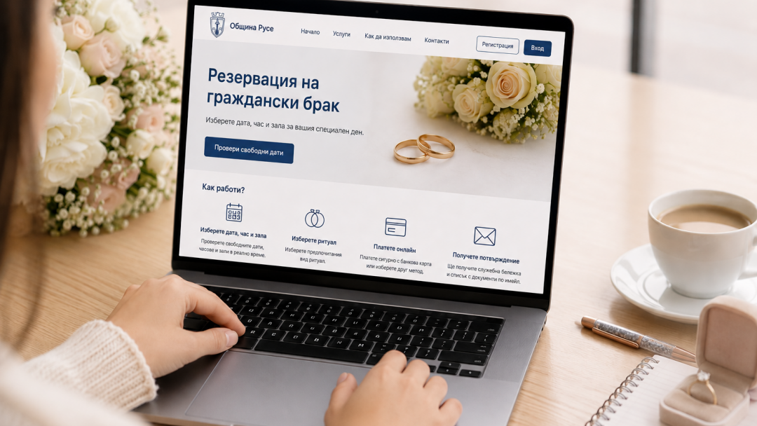 Община Русе стартира нова електронна услуга за резервация на граждански брак